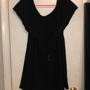 Black off the shoulder game day dress